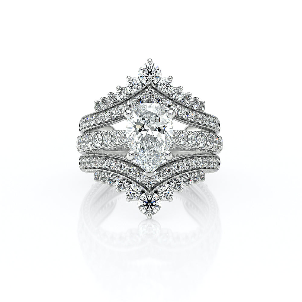 Vanguard-2208PS-14K White Gold Pear