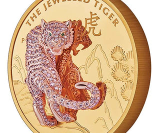 ‘The Jewelled Tiger’ Is Immortalized in Pink Diamonds on The Perth Mint’s 3D Coin
