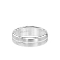 6.5MM Men's Wedding Band - Brush Finish with Polished Center Line and Bevel Edge