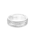 7MM Men's Wedding Band - Wheat Mofif with Milgrain Accents and Milgrain Edge