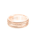 7MM Men's Wedding Band - Wheat Mofif with Milgrain Accents and Milgrain Edge