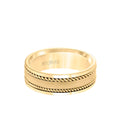 7MM Men's Wedding Band - Satin Finish with Rope Inlay and Polished Edge