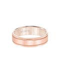 6MM Men's Wedding Band Gold Brush Milgrain Finish with Milgrain Accents and Flat Edge