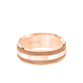 7.5MM Men's Wedding Band - Brush Matte Finish with Black Rhodium and Bevel Edge