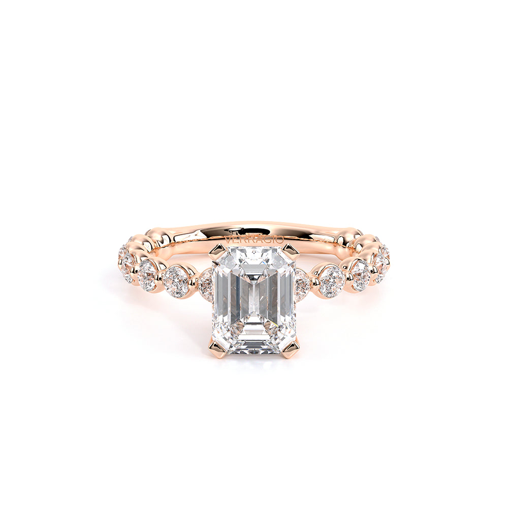 Renaissance-989EM25-14K Rose Gold Emerald