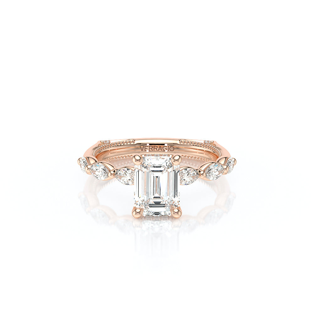 Vanguard-2205EM-14K Rose Gold Emerald