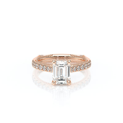 Vanguard-2208EM-14K Rose Gold Emerald