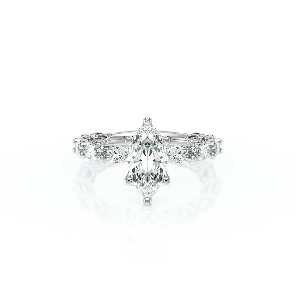 Lumino 803Mqd6 5X25 Ew 18K White Gold Marquise
