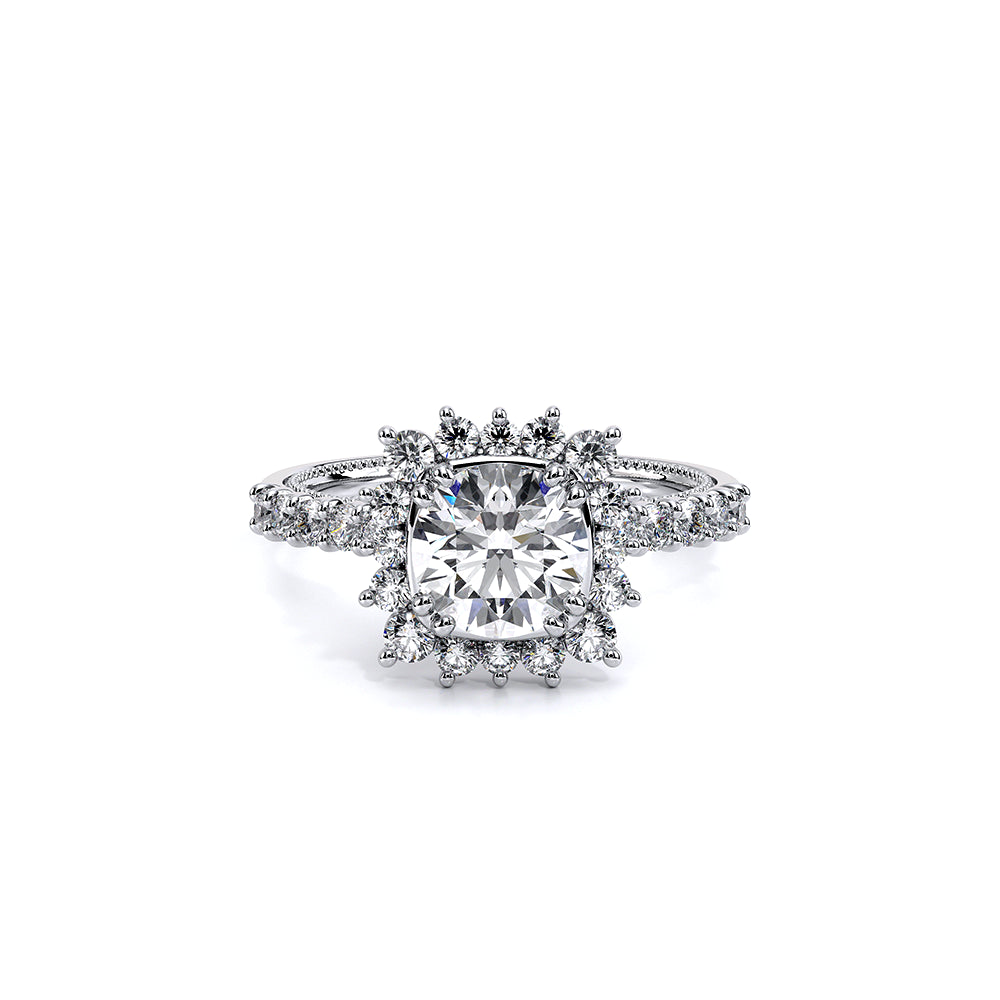 Renaissance-986CU-18K White Gold Cushion