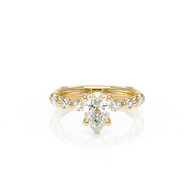 Vanguard-2202PS-14K Yellow Gold Pear