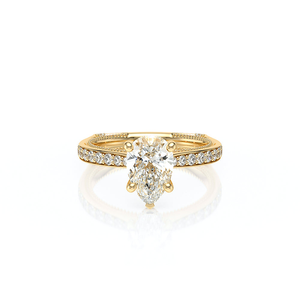 Vanguard-2203PS-14K Yellow Gold Pear