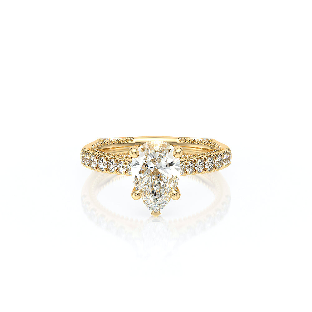 Vanguard-2208PS-18K Yellow Gold Pear