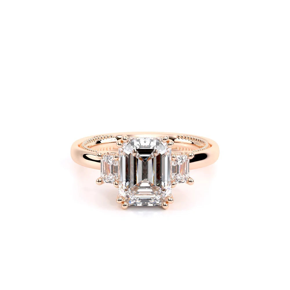 Renaissance-993EM-S-14K Rose Gold Emerald