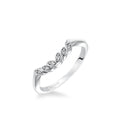 Corinne Contemporary Diamond Petal and Polished Curved Wedding Band