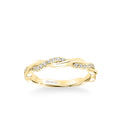 Marnie Contemporary Half Diamond Half Polished Twist Wedding Band