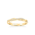 Tala Contemporary Half Diamond Half Polished Twist Wedding Band