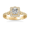 Lilith Vintage Unique Halo Diamond Engagement Ring