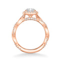 Ciara Contemporary Cushion Halo Twist Diamond Engagement Ring