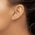 14k White Gold Polished 5mm Ball Post Earrings