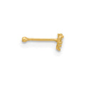 14K 23 Gauge CZ Heart Nose Post