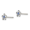 Inverness Stainless Steel Clear & Blue Crystal Post Flower Earrings