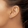Inverness Stainless Steel Clear/Rose Crystal Post Earrings