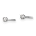 Inverness 14k White Gold 2mm CZ Post Earrings
