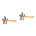 Inverness 14k Clear/Rose Crystal Flower Earrings