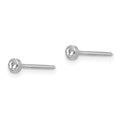 Inverness 14k White 3mm Crystal Bezel Earrings