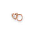 14K Rose Gold 23 Gauge CZ Heart Nose Post