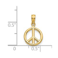 14K Polished Peace Symbol Pendant
