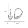 14k White Gold Madi K Heart Leverback Earrings