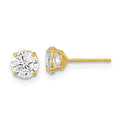 14k Madi K 5mm Round CZ Basket Set Stud Earrings