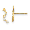 14k Madi K Curved Stars CZ Post Dangle Earrings