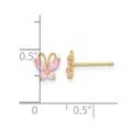 14k Madi K Kids Pink CZ Butterfly Post Earrings