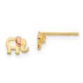 14k Madi K Two-tone Childrens MOP Elephant Post Earrings