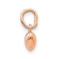 14K Rose Polished 3-D Puffed Heart Charm