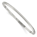 Sterling Silver 3mm Solid Polished Plain Slip-On Bangle Bracelet