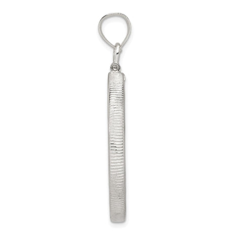 Wideband Distinguished Coin Jewelry Sterling Silver Polished 30.5 x 2.1mm $0.50 Screw Top Coin Bezel Pendant