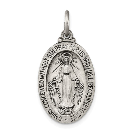 Sterling Silver Antiqued Miraculous Medal