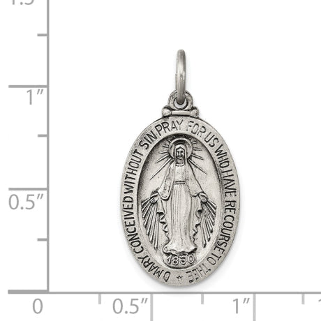 Sterling Silver Antiqued Miraculous Medal