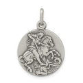 Sterling Silver Antiqued Saint George Medal