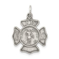 Sterling Silver Antiqued Saint Florian Badge Medal