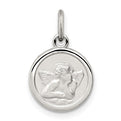 Sterling Silver Rhodium-plated Angel Medal Charm