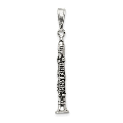 Sterling Silver Antiqued Clarinet Charm