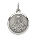 Sterling Silver Sacred Heart of Jesus Medal