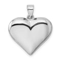 Sterling Silver Rhodium-plated Polished Puffed Heart Pendant