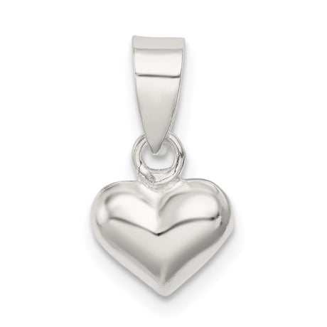 Sterling Silver Puff Heart Pendant