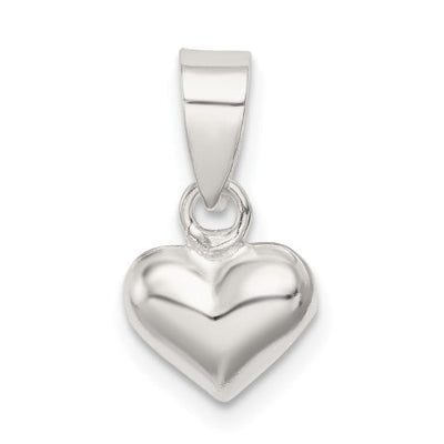Sterling Silver Puff Heart Pendant