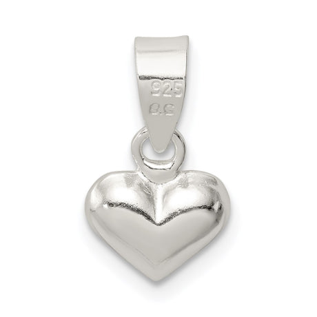 Sterling Silver Puff Heart Pendant